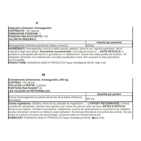 Ashwagandha Stress Support 450mg - Hỗ trợ phản ứng lành mạnh tự nhiên đối với căng thẳng hàng ngày giúp bình tĩnh và thư giản date 2028