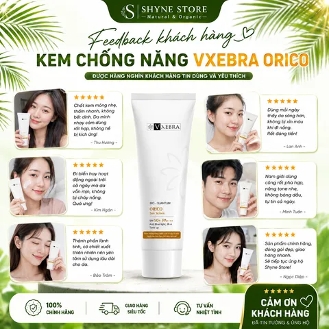 Kem Chống Nắng SPF50+ PA++++ Vxebra Orico | Bảo Vệ Da