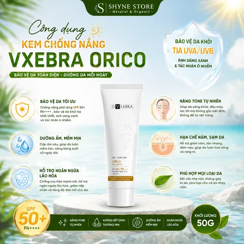 Kem Chống Nắng SPF50+ PA++++ Vxebra Orico | Bảo Vệ Da