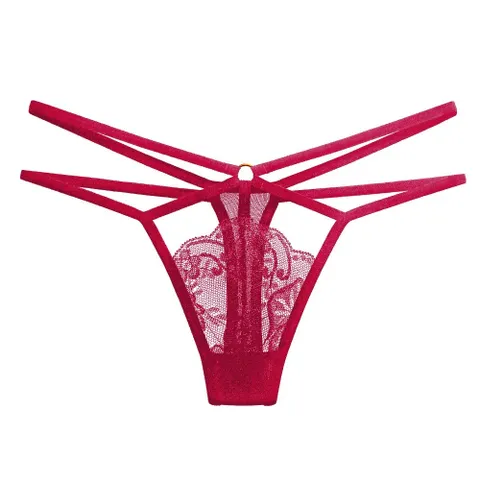 Quần Lọt Khe Sexy Phối Dây Chéo Quần Lót Ren - T341 Đỏ