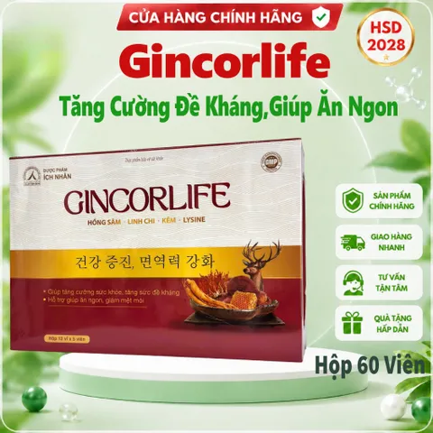 Viên Uống Gincorlife Ích Nhân 60 Viên – Hỗ Trợ Tăng Cường Sức Khỏe, Nâng Cao Đề Kháng, Giúp Ăn Ngon
