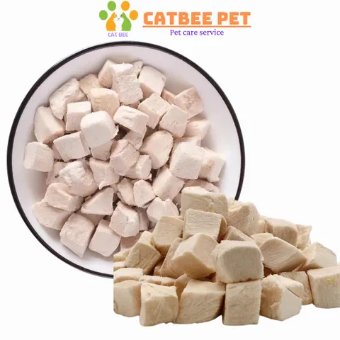 Thịt sấy mix gà viên, gan vịt viên, cỏ mèo viên sấy thăng hoa cho chó mèo hamster bổ sung dinh dưỡng