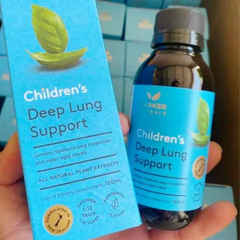 Siro Harker Herbals Children's Deep Lung Support |150 mL| Giảm tích tụ đờm nhầy ở phổi/Chăm sóc toàn diện hệ hô hấp cho trẻ từ 1-12 tuổi [S/P Chuẩn NZ]