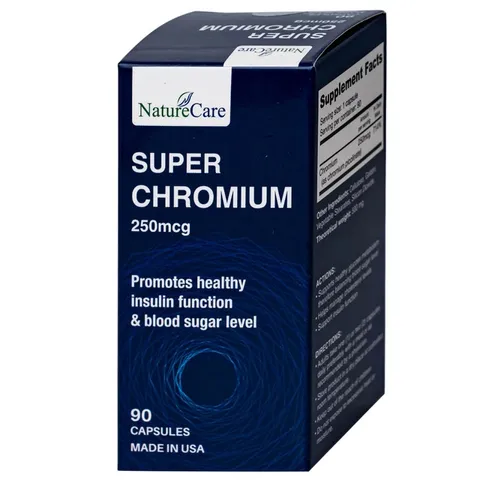 Viên uống giúp cân bằng đường huyết, giảm cholesterol Super Chromium 250mcg NatureCare (90 viên)
