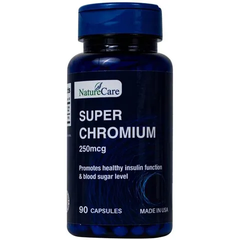 Viên uống giúp cân bằng đường huyết, giảm cholesterol Super Chromium 250mcg NatureCare (90 viên)