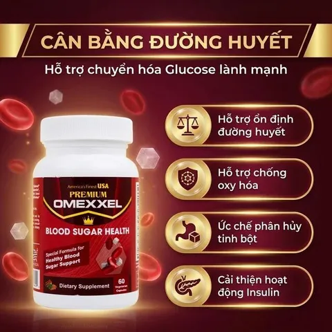 Viên uống hỗ trợ ổn định đường huyết Premium Omexxel Blood Sugar Health (60 viên)