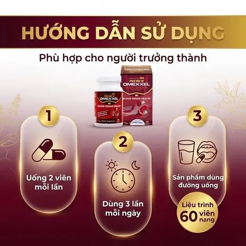 Viên uống hỗ trợ ổn định đường huyết Premium Omexxel Blood Sugar Health (60 viên)
