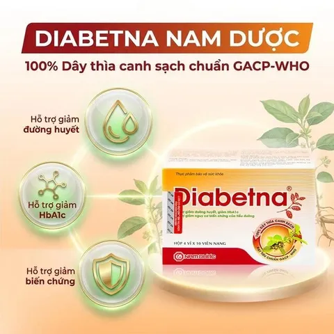Viên hỗ trợ giảm đường huyết Diabetna Nam Dược (4 vỉ x 10 viên)