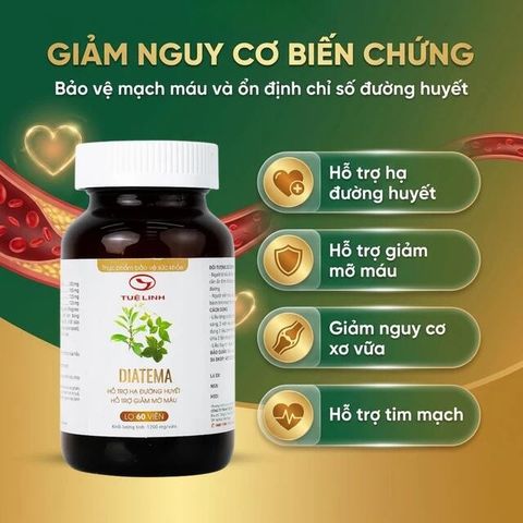 Viên hỗ trợ hạ đường huyết Diatema Tuệ Linh (60 viên)