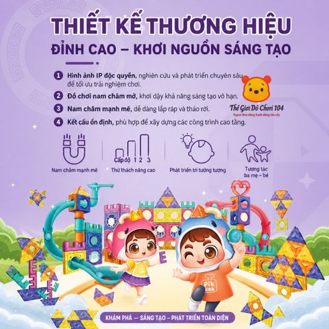Bộ xếp hình nam châm ánh sáng Colorful Magnetic 131 chi tiết phát triển tư duy Stem Thế giới đồ chơi 1104