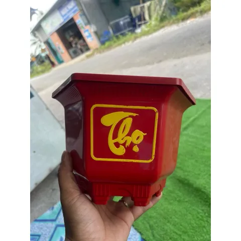 Comb 10 Cái Chậu Nhựa Trồng Cây Lục Giác 210 Phúc Lộc Thọ Tuỳ Màu Dày Dặn 23x15cm