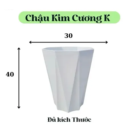 Combo 2 Chậu nhựa kim cương(K2)đủ kích thước lớn nhỏ loại 1 dày, bóng, đủ size siêu bền