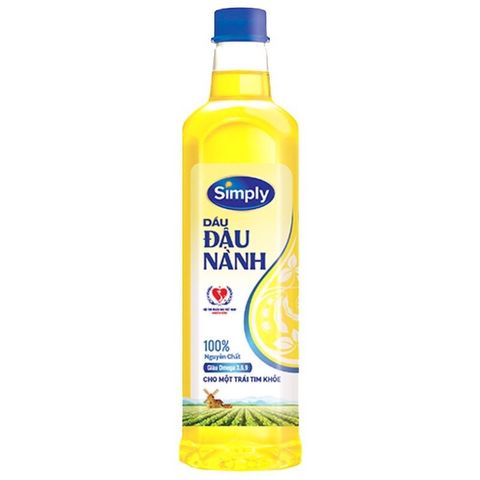 Dầu đậu nành Simply 1l bảo vệ sức khoẻ tốt cho tim mạch