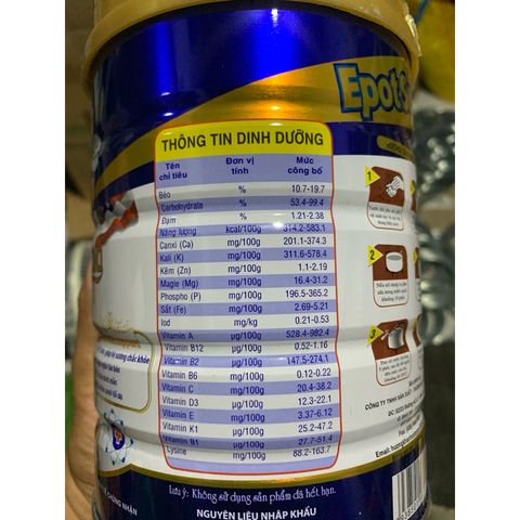 Sữa Canxi Epot 900g phòng ngừa loãng xương, tiểu đường, thoái hóa khớp cho người già