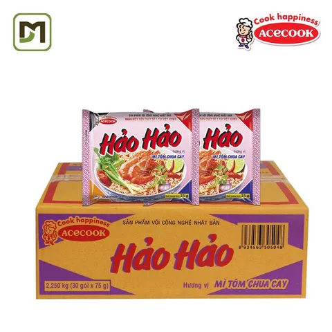 Thùng 30 gói hảo hảo chua cay 75 gr. date mới