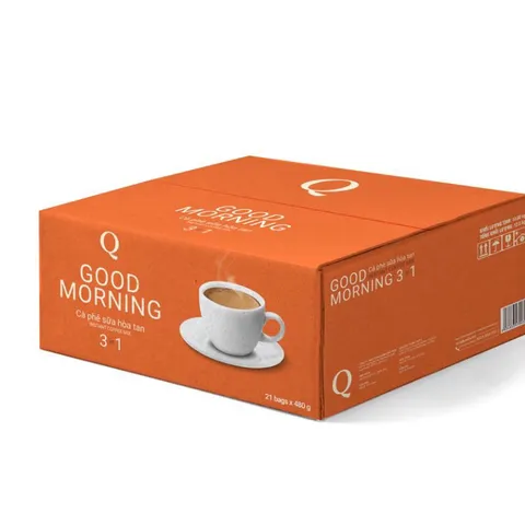 CAFE hoà tan 3 in 1 Good Morning TRẦN QUANG 480gr (24 gói x20g )