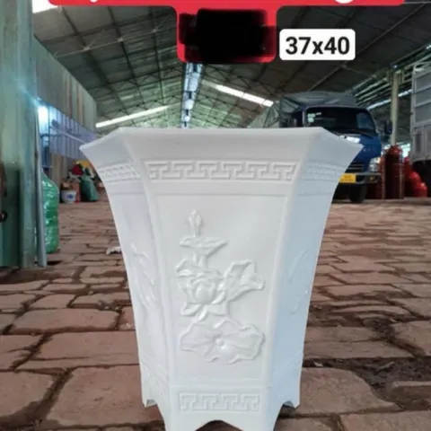 Combo 2 Chậu nhựa Lục Giác 2 Văn Minh KT 38x40 mm