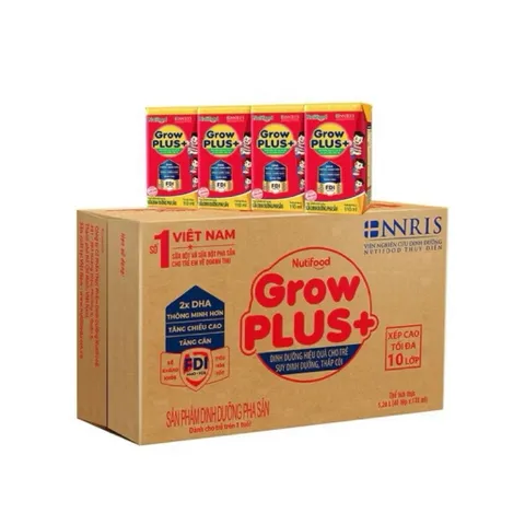 Thùng 48 hộp sữa bột pha sẵn Growplus đỏ 180ml (date mới)
