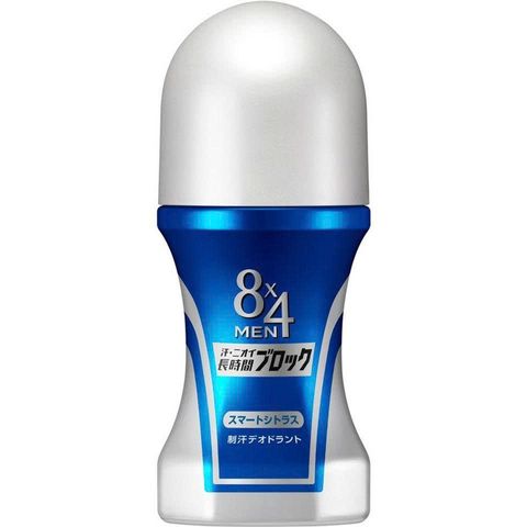 Lăn nách khử mùi Kao 8x4 Men Nhật Bản 60ml, Dạng dung dịch lỏng thấm nhanh, không để lại cảm giác nhờn rít hay dính áo.
