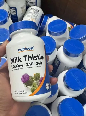 Viên uống Nutricost Milk Thistle 1000 mg |240 viên| Giải độc gan - Tăng cường chức năng gan & Hỗ trợ cho tiêu hóa [S/P Chuẩn Mỹ]