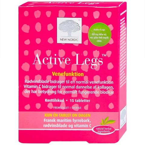 Viên uống hỗ trợ điều triị suy giãn tĩnh mạch chân Active Legs New Nordic (15 viên)