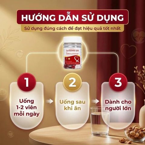 Viên uống hỗ trợ tốt cho tim mạch, giảm cholesterol máu Co Enzyme Q10 & Evening primrose (30 viên)