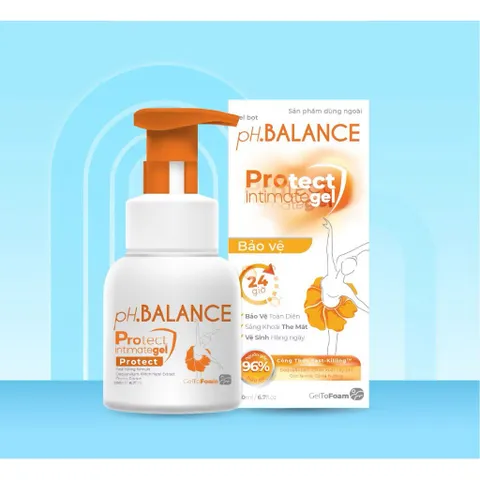 Bọt Vệ Sinh Nữ ph.BALANCE Protect Intimate Gel Làm Sạch Khử Mùi Hôi Cân Bằng Ph