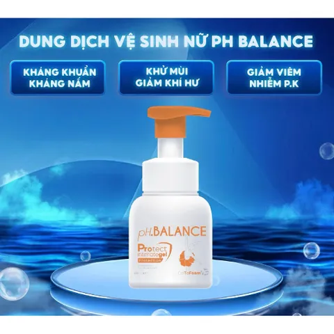 Bọt Vệ Sinh Nữ ph.BALANCE Protect Intimate Gel Làm Sạch Khử Mùi Hôi Cân Bằng Ph