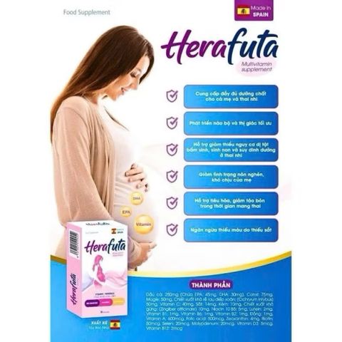 HERAFUTA Vitamin bổ bầu - nhập khẩu Tây Ban Nha [ Tem chính hãng] (hộp 30 viên)