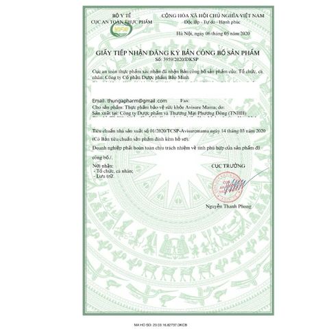 Avisure Mama Vitamin tổng hợp cho bà bầu, sau sinh, acid folic thế hệ thứ 4 từ Châu Âu Hộp 60v
