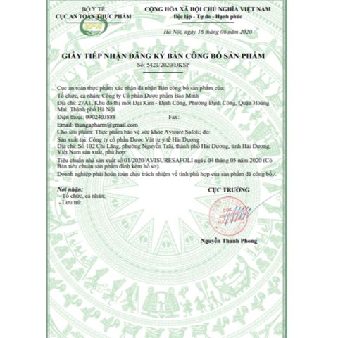 Sắt Hữu Cơ Bổ Sung 5MTHF Sắt Avisure Safoli New Cho Bà Bầu & Sau Sinh