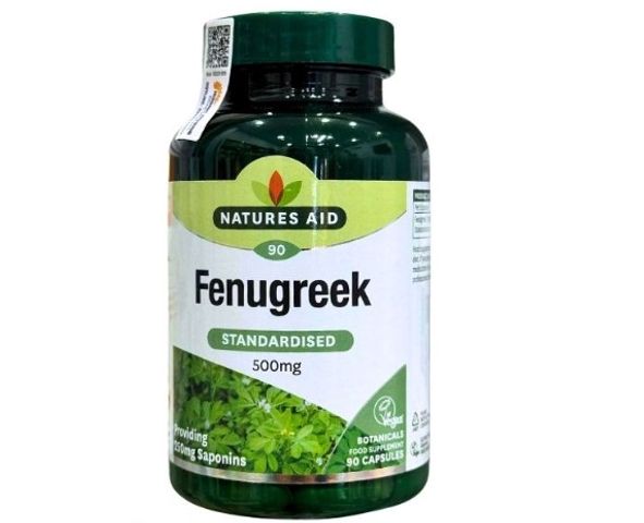 [Nhập khẩu] Viên Uống Lợi Sữa Fenugreek Natures Aid Cho Mẹ Sau Sinh (Hộp 90 viên)