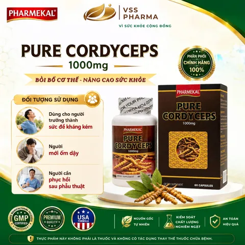 Viên uống Đông Trùng Hạ Thảo Pharmekal - Tăng cường sức khỏe, hỗ trợ sức đề kháng (H60 viên)