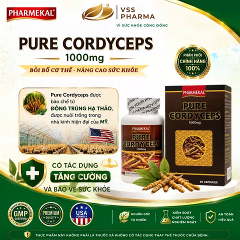 Viên uống Đông Trùng Hạ Thảo Pharmekal - Tăng cường sức khỏe, hỗ trợ sức đề kháng (H60 viên)