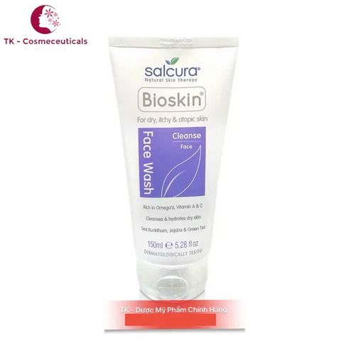 (CHÍNH HÃNG) Sữa Rửa Mặt Salcura Bioskin Face Cleanser Chiết Xuất Thiên Nhiên Cho Mọi Loại Da - 150ml