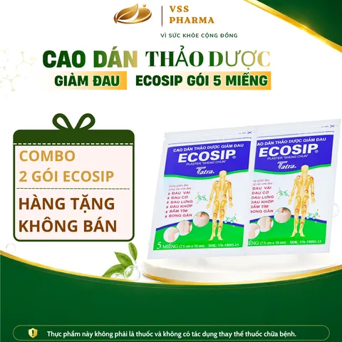 (HÀNG TẶNG KHÔNG BÁN) Cao dán thảo dược ECOSIP gói 5 miếng