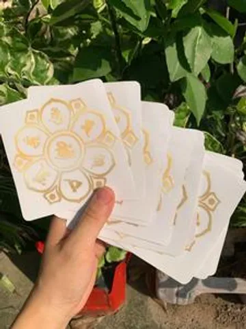 Miếng dán Omani batmihum - Đường kính 10 cm, trang trí lá gió, sổ chép kinh - In Decan