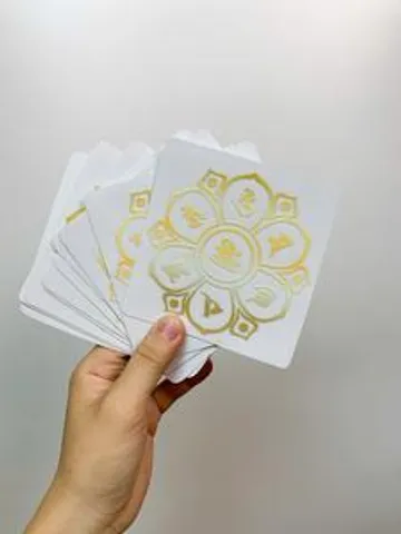 Miếng dán Omani batmihum - Đường kính 10 cm, trang trí lá gió, sổ chép kinh - In Decan