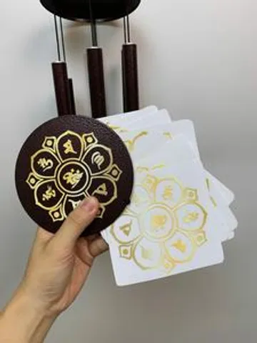 Miếng dán Omani batmihum - Đường kính 10 cm, trang trí lá gió, sổ chép kinh - In Decan