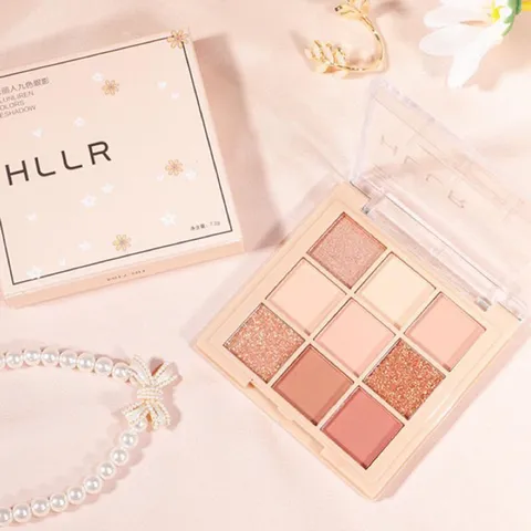 HOT Bảng Phấn Mắt HLLR 9 Màu make up không thấm nước Chống các giọt mồ hôi Hiệu 792983