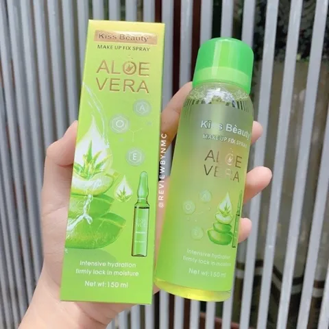 Xịt khóa nền trang điểm Nha Đam Aloe Vera makeup Fix Spray Kiss Beauty 150ml 793061