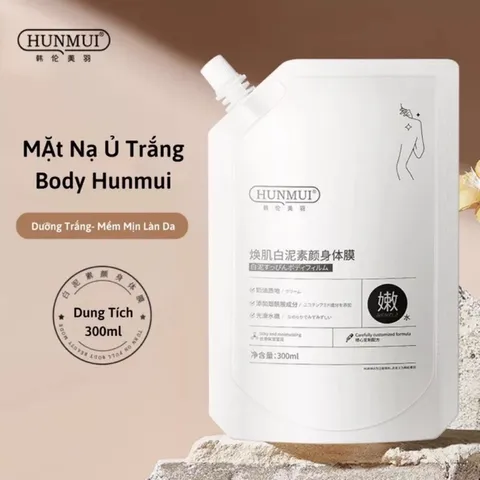 Mặt nạ ủ trắng da đất sét tắm trắng body Niacinamide giữ ẩm Hunmui 300ml 793236