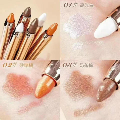 HOT Bút đánh mắt 2 đầu nhũ đa zi năng : 1 Đầu Nhũ Mắt, Một Đầu Cọ Tán Siêu Tiện Lợi 793440