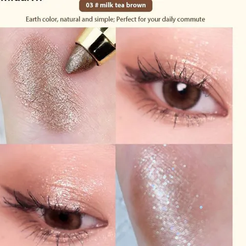 HOT Bút đánh mắt 2 đầu nhũ đa zi năng : 1 Đầu Nhũ Mắt, Một Đầu Cọ Tán Siêu Tiện Lợi 793440