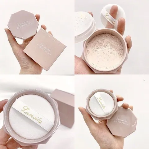 Phấn Phủ Lameila Dạng Bột Kiềm Dầu Phấn Make Up Powder Hình Lục Giác Vỏ Hồng 793451
