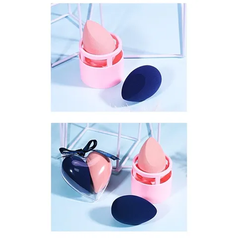 Set 2 Bông Mút Trang Điểm Wodwod + 1 Hủ để bông cực xinh 793481