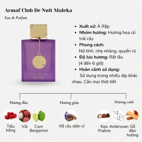 (Mẫu dùng thử 10ml) Nước hoa nữ Club Maleka Eau de Parfum (EDP) 793521