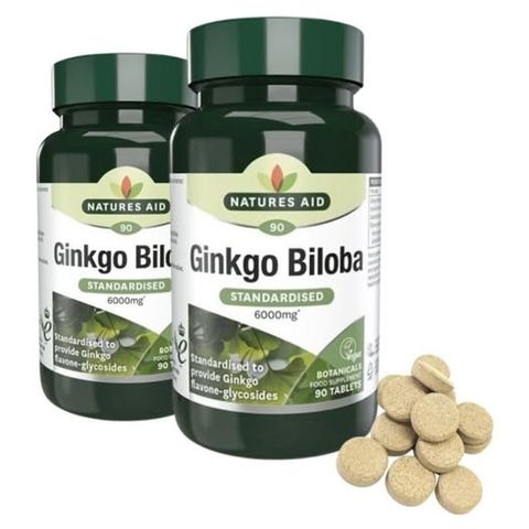 [Nhập khẩu] Viên uống bổ não Natures Aid Ginkgo Biloba 6000mg (Hộp 90 viên)
