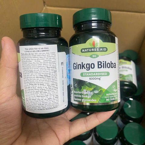 [Nhập khẩu] Viên uống bổ não Natures Aid Ginkgo Biloba 6000mg (Hộp 90 viên)