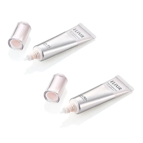 Kem Dưỡng Ngày Shiseido Elixir 35ml, Nó tích hợp 3 trong 1 gồm: sữa dưỡng ẩm, kem lót trang điểm và kem chống nắng bảo vệ da